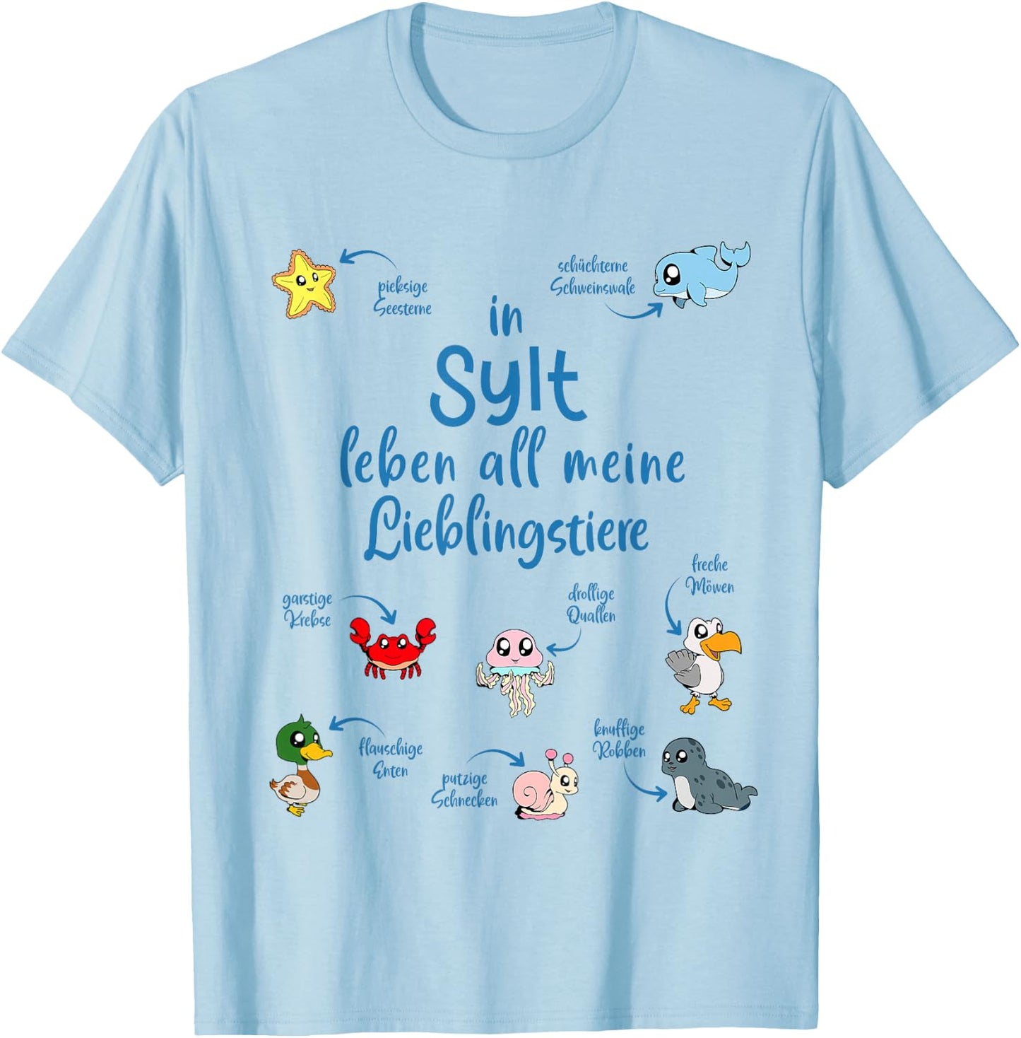 Meine Lieblingstiere in Sylt T-Shirt - T-Shirt | Light Blue