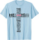 Psalm 23 Bible Verse in a Cross Design Christian T-Shirt - T-Shirt | Light Blue