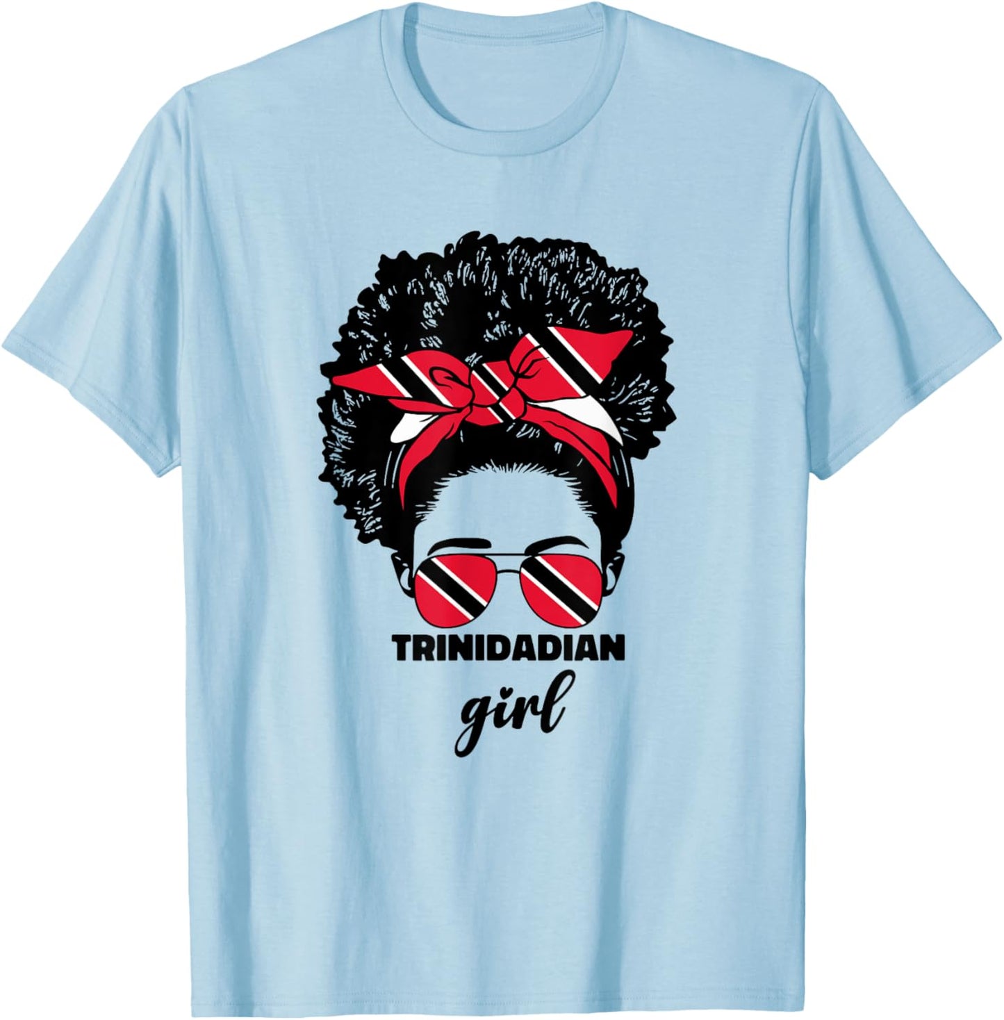 Trinidadian Girl Trini Trinidad and Tobago Flag Girls Cute T-Shirt - T-Shirt | Light Blue