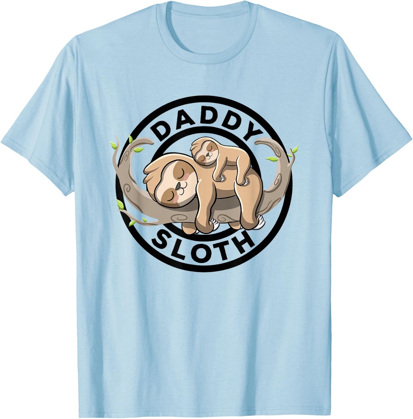 Daddy Sloth Dad Sloth Family Matching Sloth Lover Cute Sloth T-Shirt - T-Shirt | Light Blue