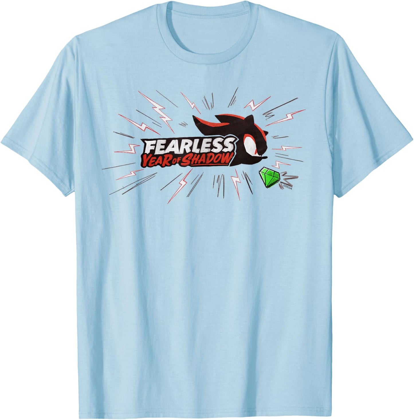 Sonic The Hedgehog, Fearless: Year of Shadow sketchpad Logo T-Shirt - T-Shirt | Light Blue