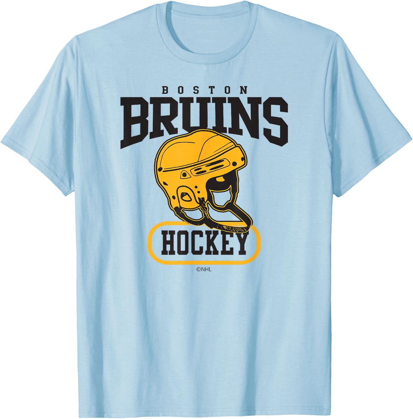 Boston Bruins Helmet Officially Licensed T-Shirt - T-Shirt | Light Blue
