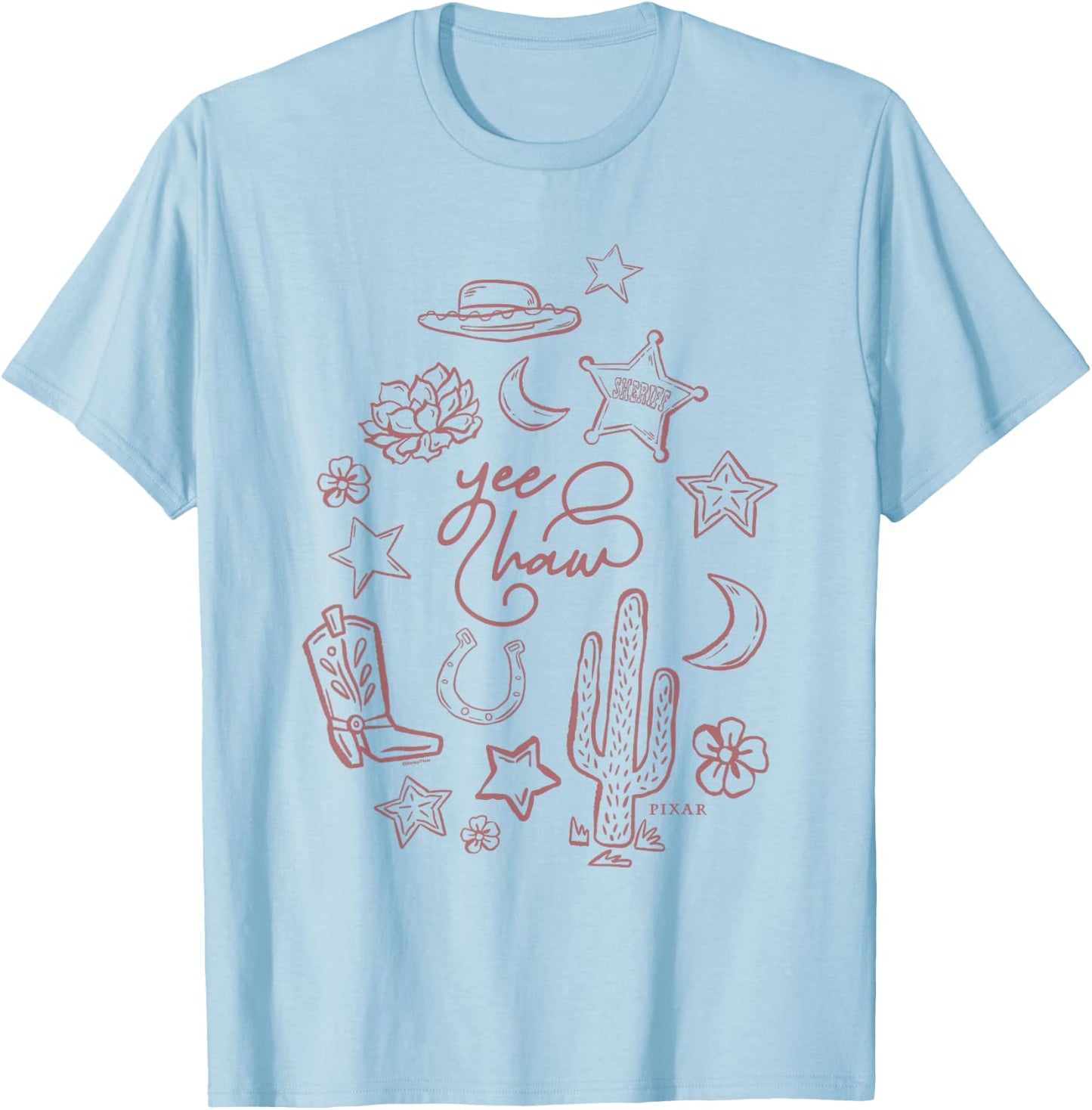 Disney Pixar Toy Story 5 Western Yee Haw Jumble T-Shirt - T-Shirt | Light Blue