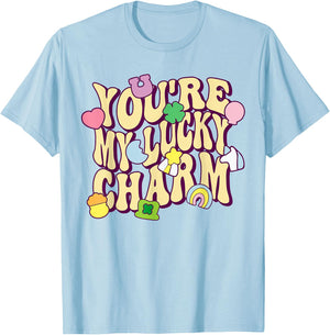 Groovy You're My Lucky Charm Feeling Lucky St.Patrick' Day T-Shirt - T-Shirt | Light Blue