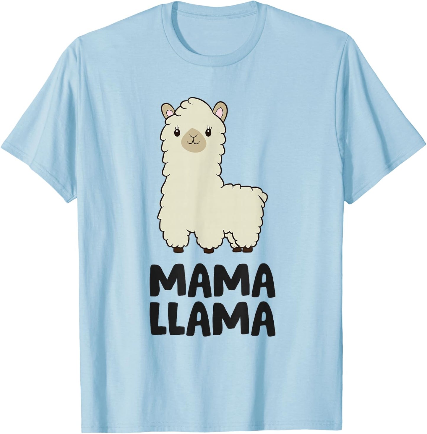 Mama LLlama Women Girls T-Shirt - T-Shirt | Light Blue