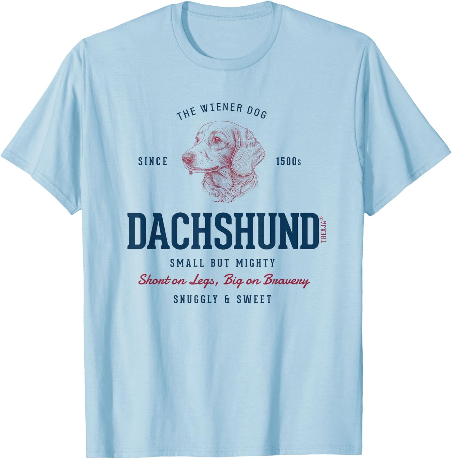 Retro Styled Vintage Dachshund T-Shirt - T-Shirt | Light Blue