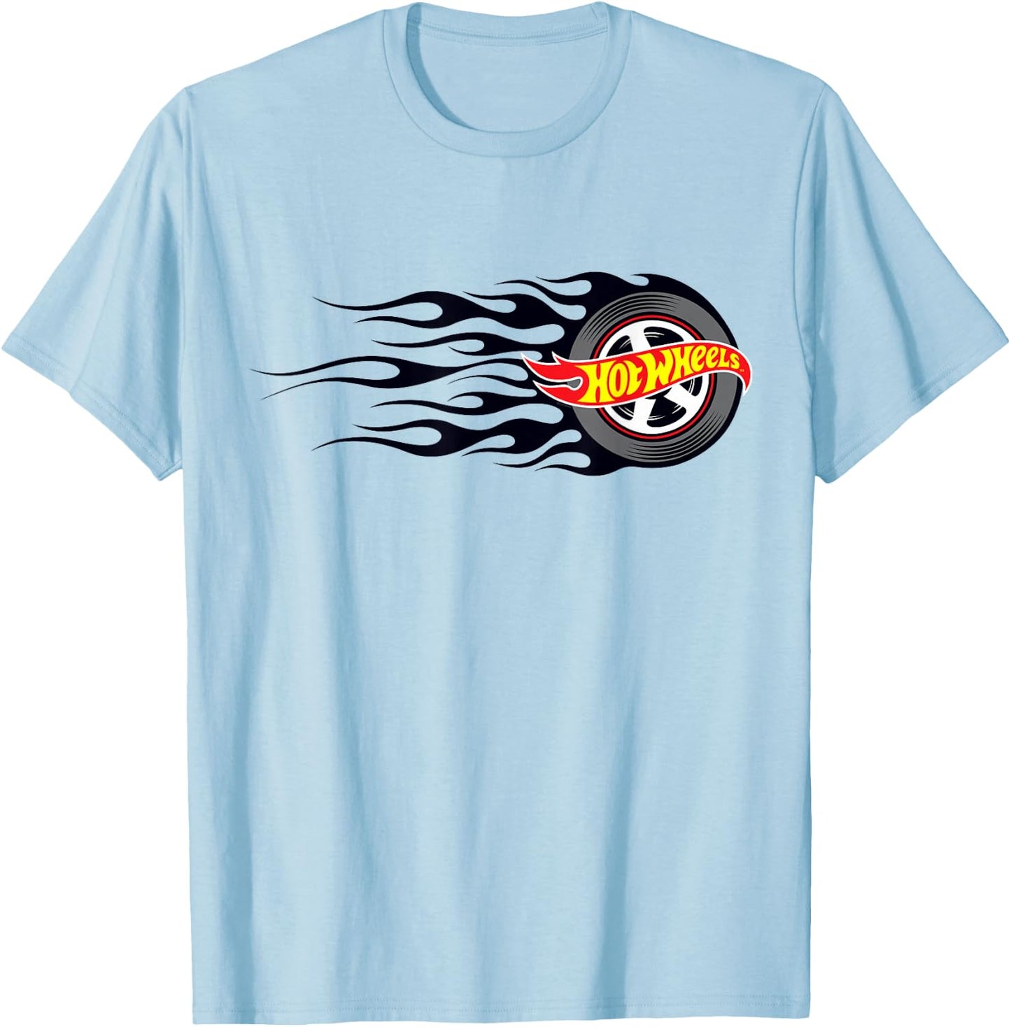 Hot Wheels Flaming Tire T-Shirt - T-Shirt | Light Blue