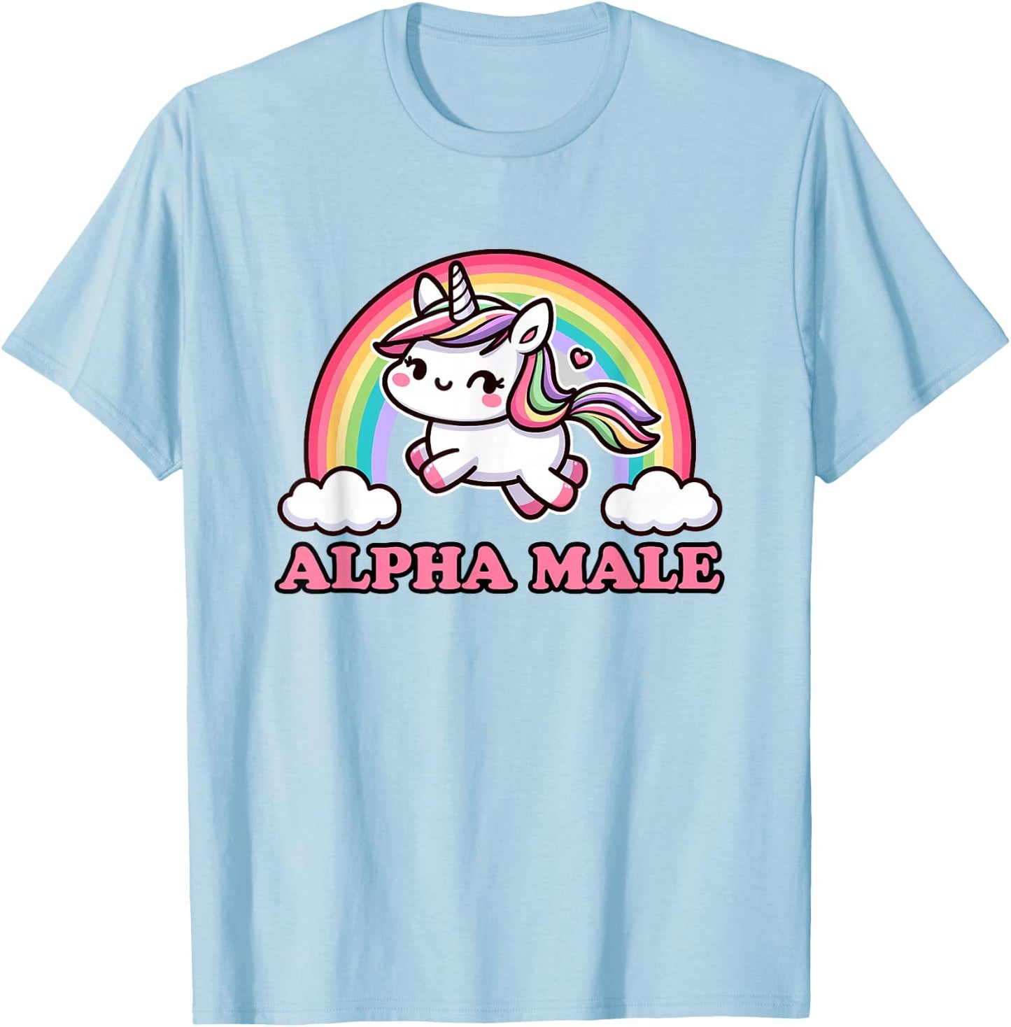 Funny Ironic Men Cute Alpha Male Unicorn T-Shirt - T-Shirt | Light Blue