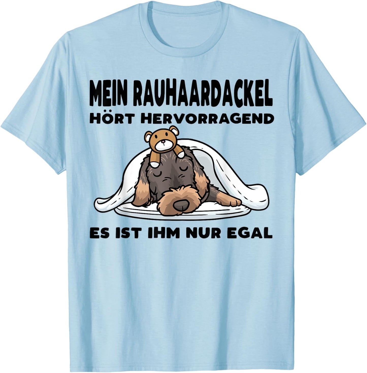 Luvevedachshundluv Rauhaardackel Hund Grau Cartoon Kleinkind -Kinder, -Erwachsene Mdchen T-Shirt - T-Shirt | Light Blue