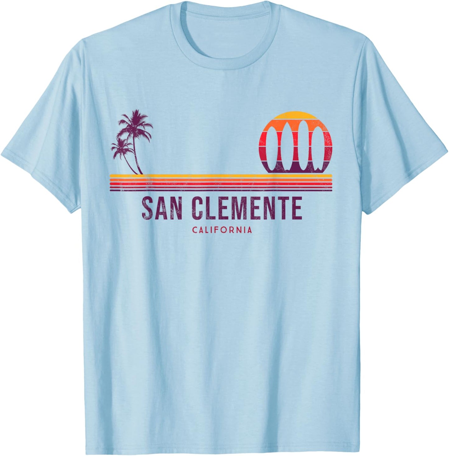 California San Clemente Vintage Surf T-Shirt - T-Shirt | Light Blue