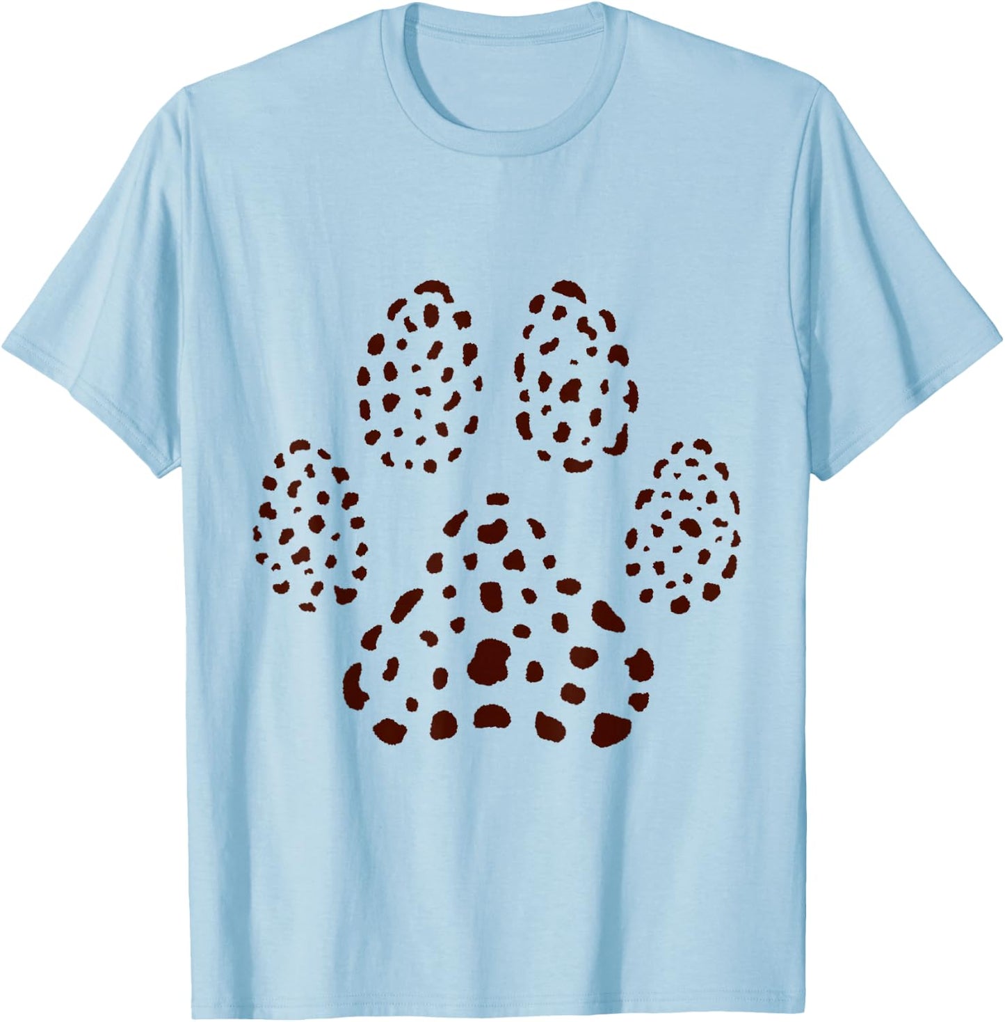 Dog Paw Brown Spots Dalmatian T-Shirt - T-Shirt | Light Blue