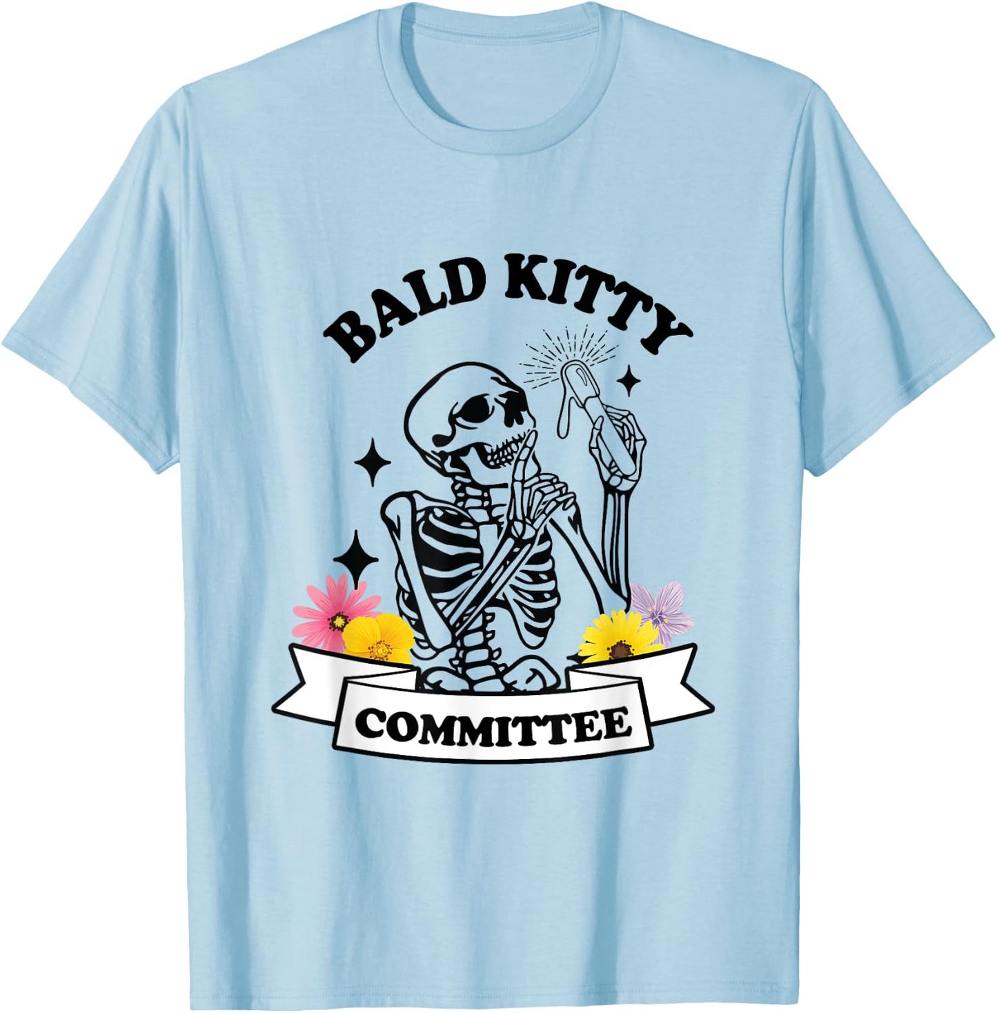 Bald Kitty Committee Waxer Esthetician Brazilian Waxing T-Shirt - T-Shirt | Light Blue