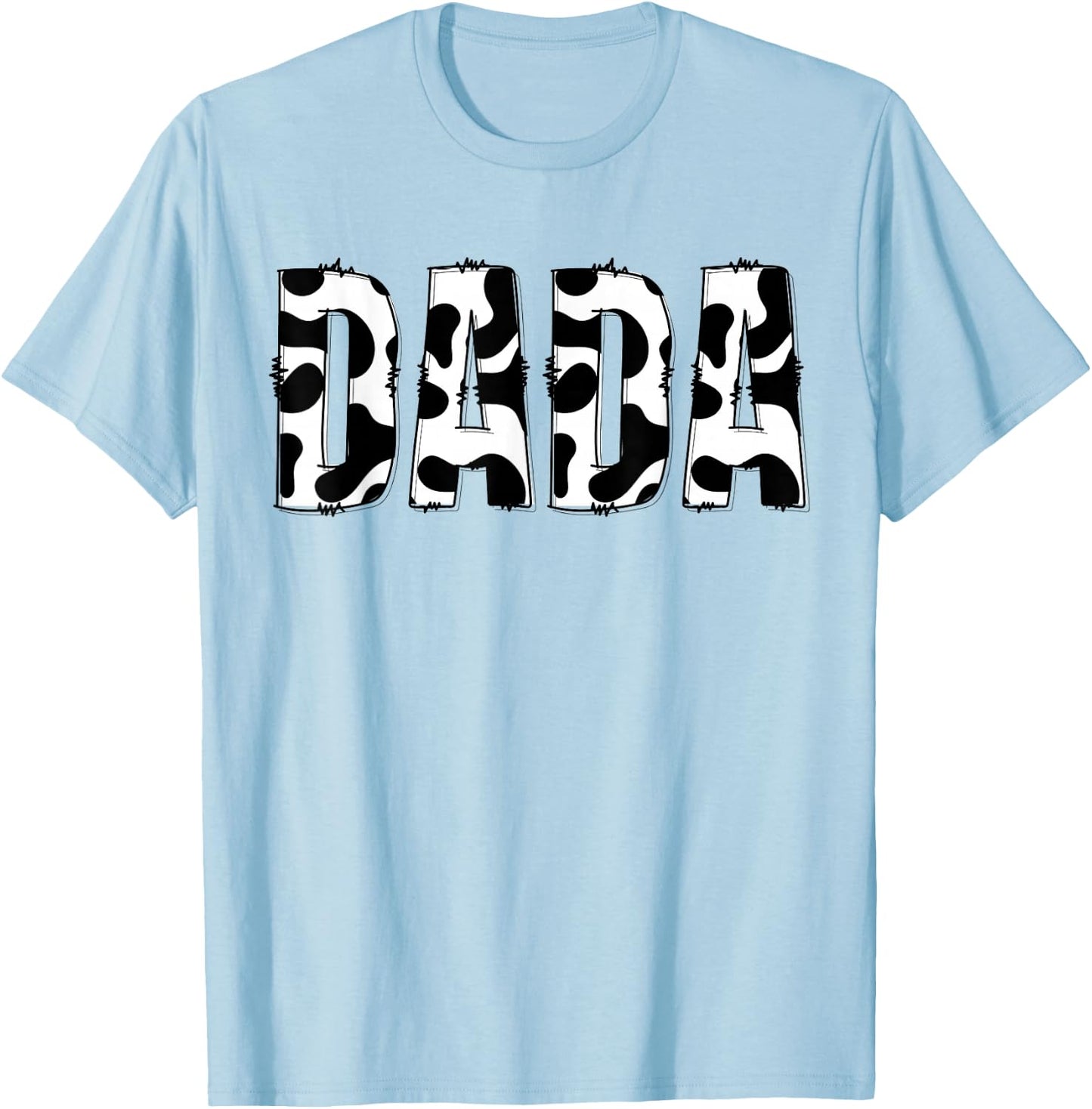 Dada Cow Print Cute Pattern Father's Day Farming Farm Funny T-Shirt - T-Shirt | Light Blue