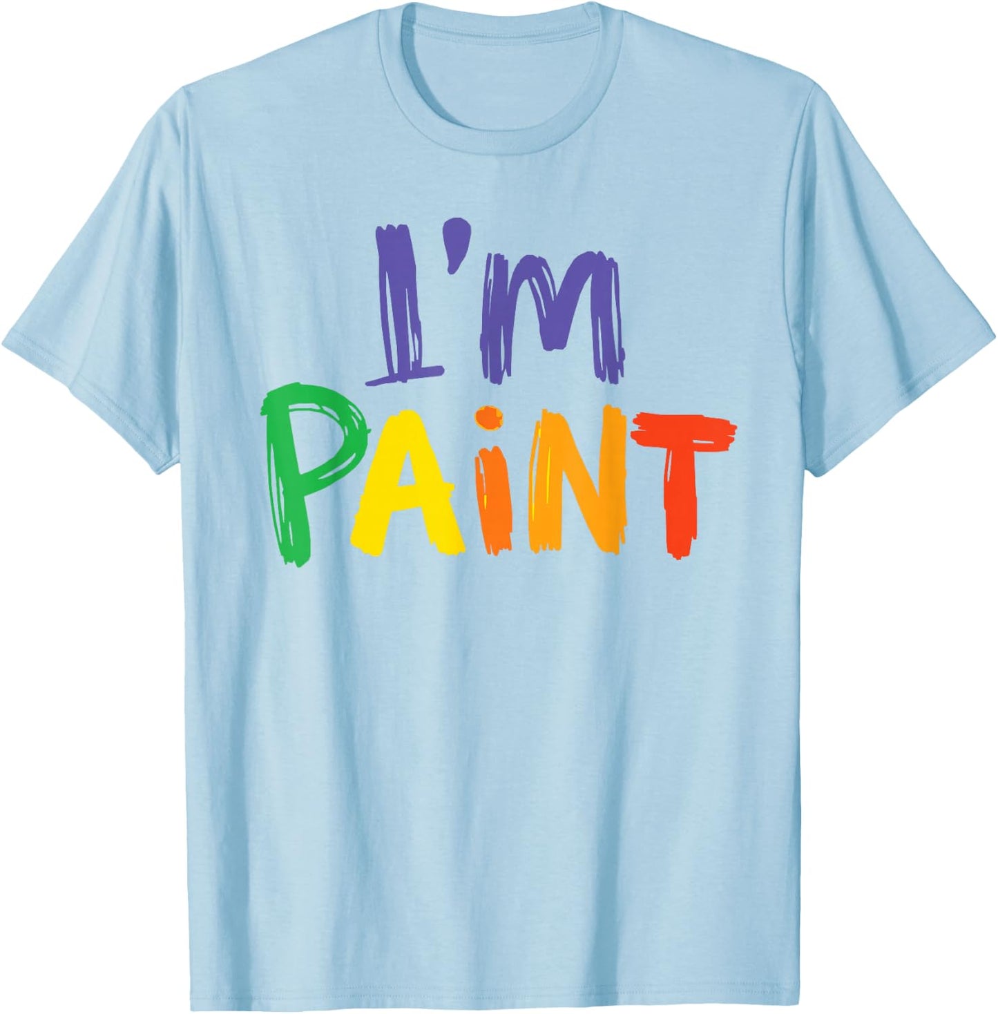 I Heart Love To Finger Paint I'm Paint Cute Couple Valentine T-Shirt - T-Shirt | Light Blue