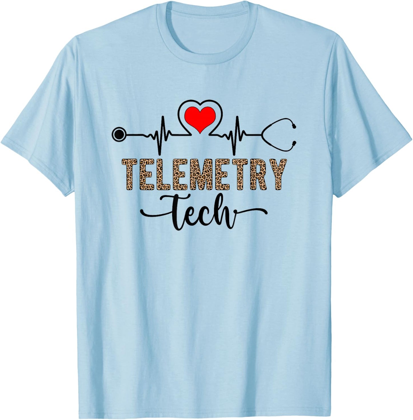 Telemetry Tech Leopard Telemetry Technician T-Shirt - T-Shirt | Light Blue