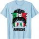 Abruzzo Italy Italian Girl Messy Hair Italy Pride Patriotic T-Shirt - T-Shirt | Light Blue