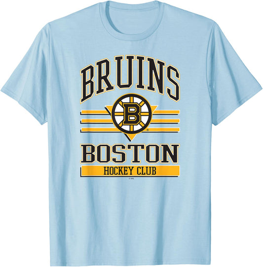 Boston Bruins Hockey Club Gray Officially Licensed T-Shirt - T-Shirt | Light Blue