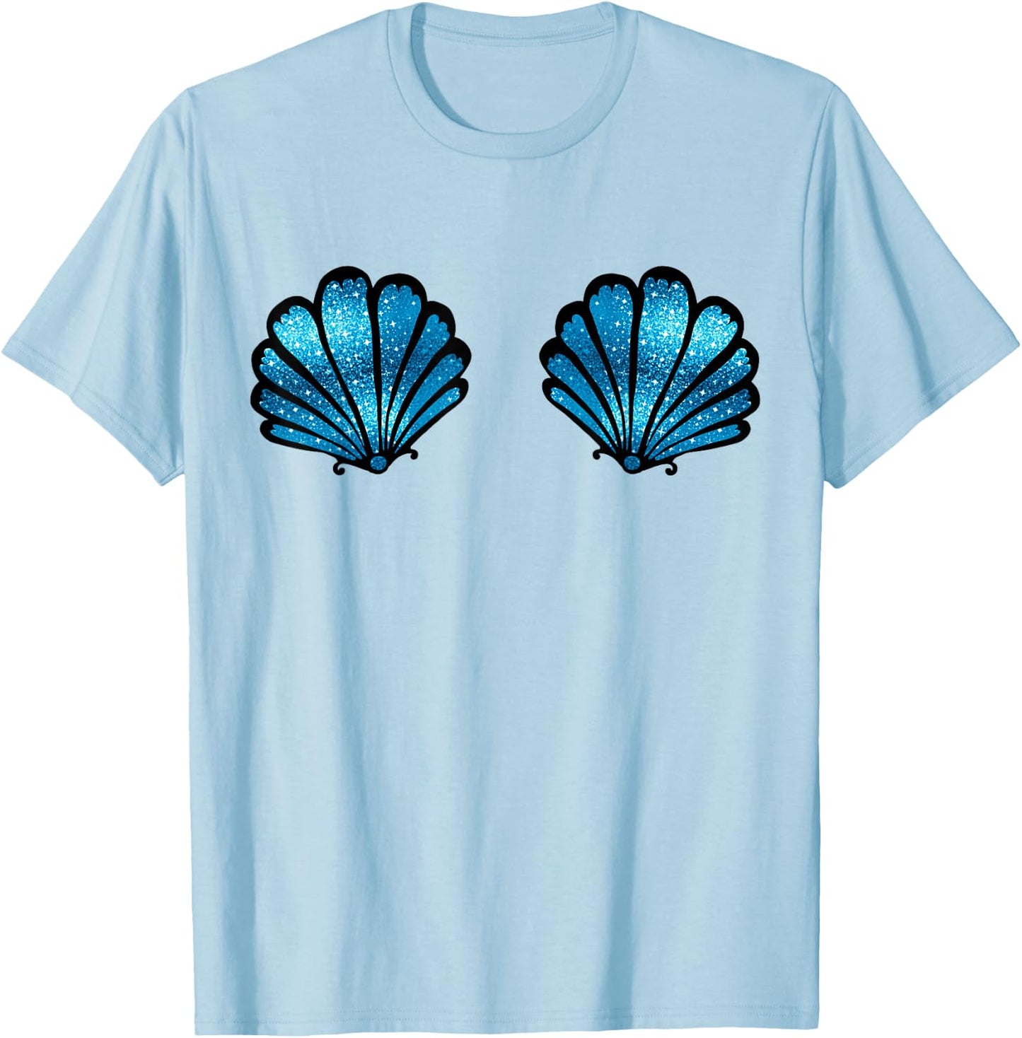 Mermaid, Seashell, Sea, Shell, Bikini, Carnival, Halloween T-Shirt - T-Shirt | Light Blue