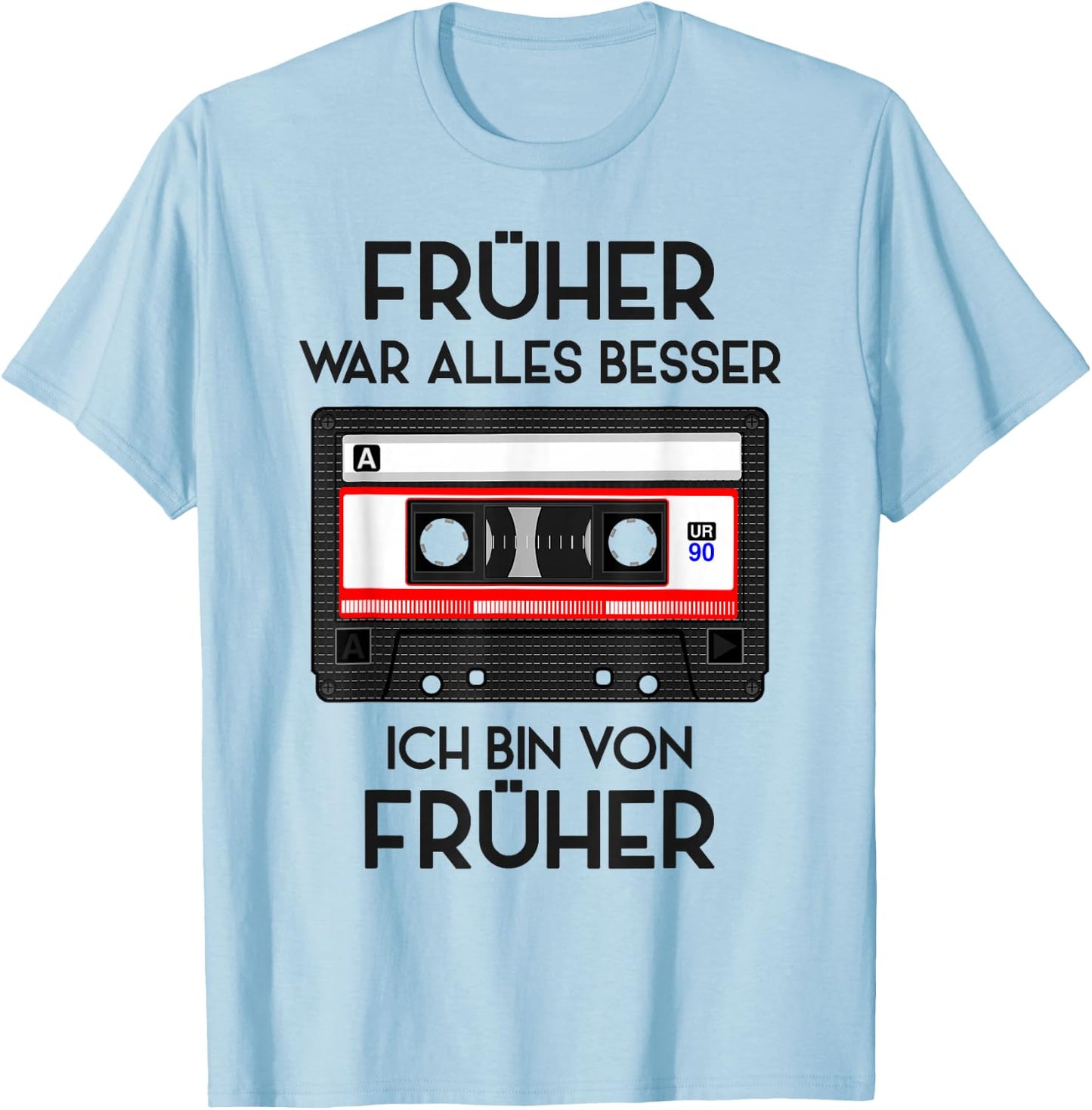 Retro Cassette 80s 90s Party 90s Costume Fancy Dress , White T-Shirt - T-Shirt | Light Blue