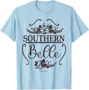 Southern Belle. South Country Funny T-Shirt - T-Shirt | Light Blue