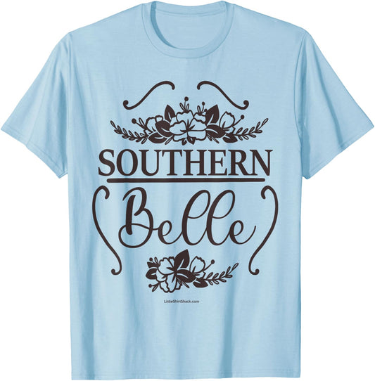 Southern Belle. South Country Funny T-Shirt - T-Shirt | Light Blue
