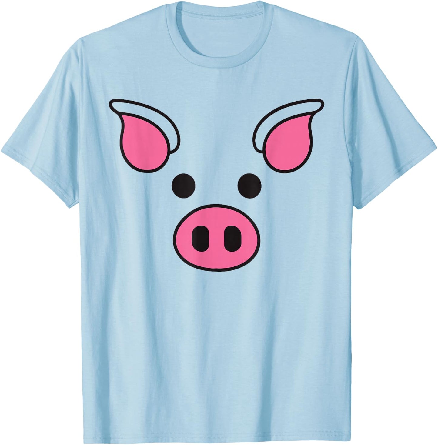 Pig Face Costume for Adult, Child, Men and Women T-Shirt - T-Shirt | Light Blue