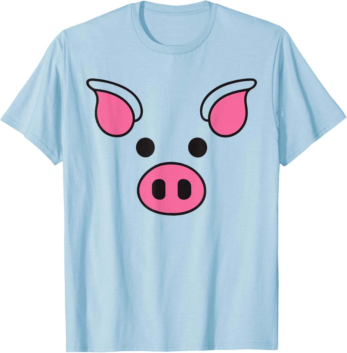 Pig Face Costume for Adult, Child, Men and Women T-Shirt - T-Shirt | Light Blue