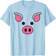 Pig Face Costume for Adult, Child, Men and Women T-Shirt - T-Shirt | Light Blue
