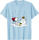 Peanuts - Snoopy Woodstock Snowman , blue T-Shirt - T-Shirt | Light Blue