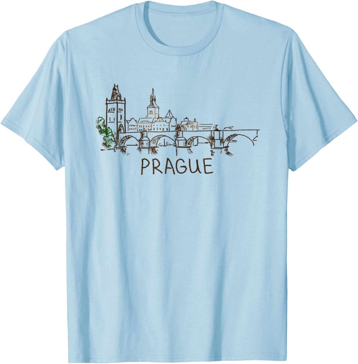 Prague Czech Republic T shirt T-Shirt - T-Shirt | Light Blue