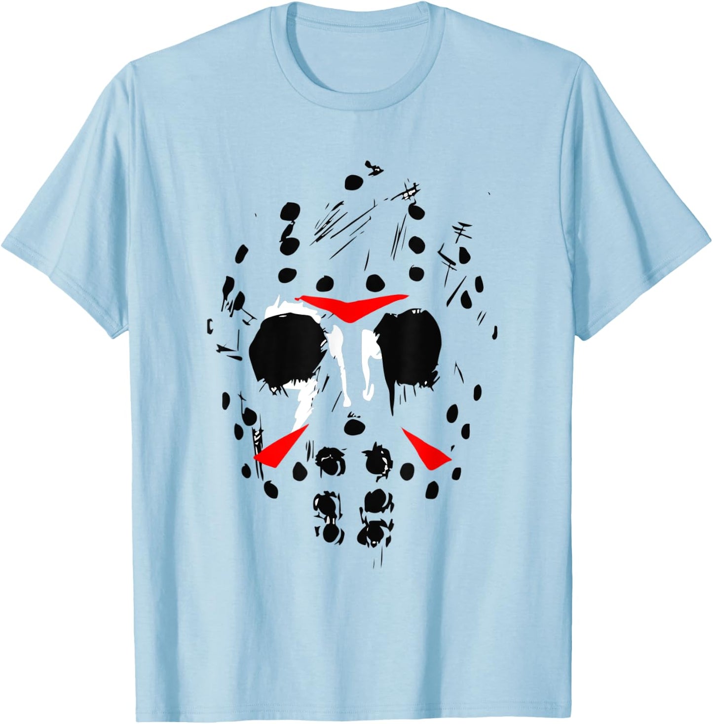 Jason Hockey Mask Halloween Shirt Friday 13TH T-Shirt - T-Shirt | Light Blue