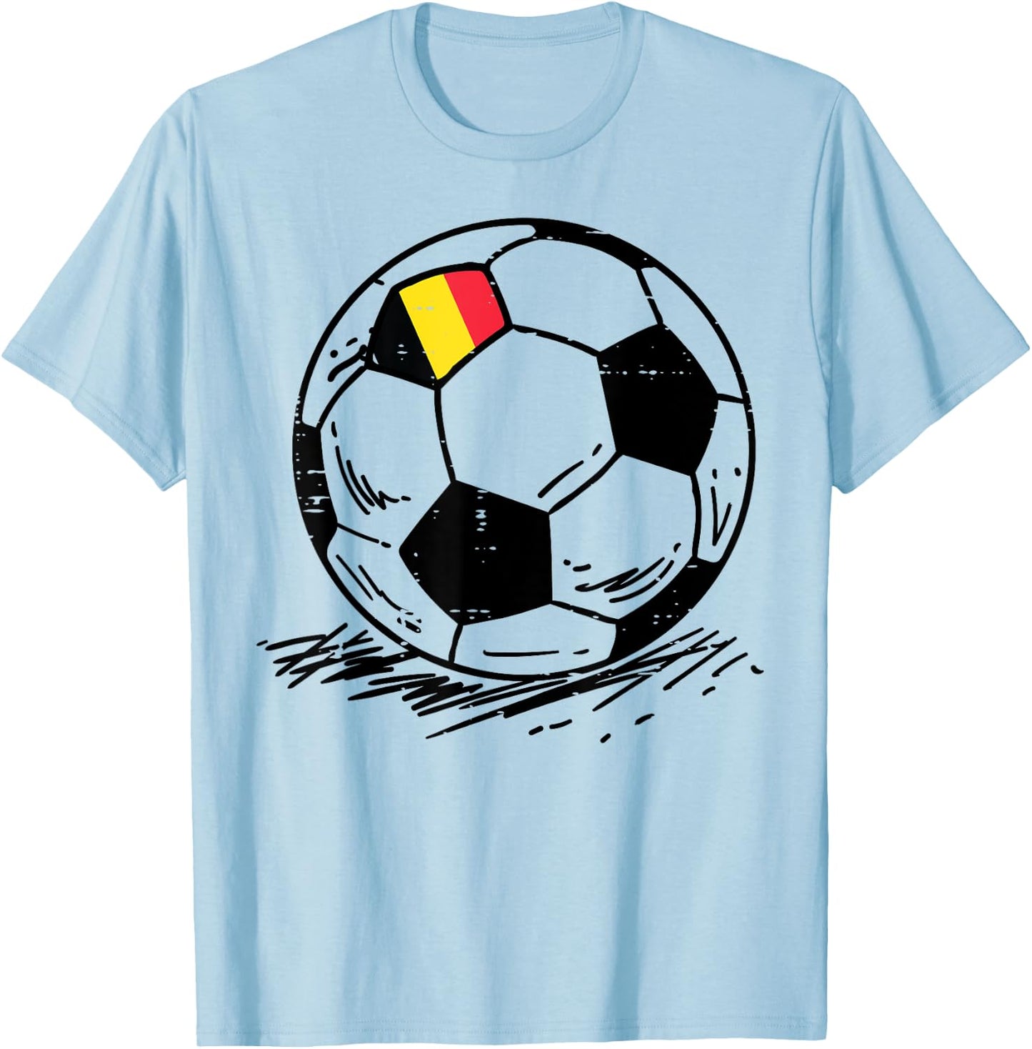 Belgium Flag Belgian Soccer Football Fan Men Women Kids T-Shirt - T-Shirt | Light Blue