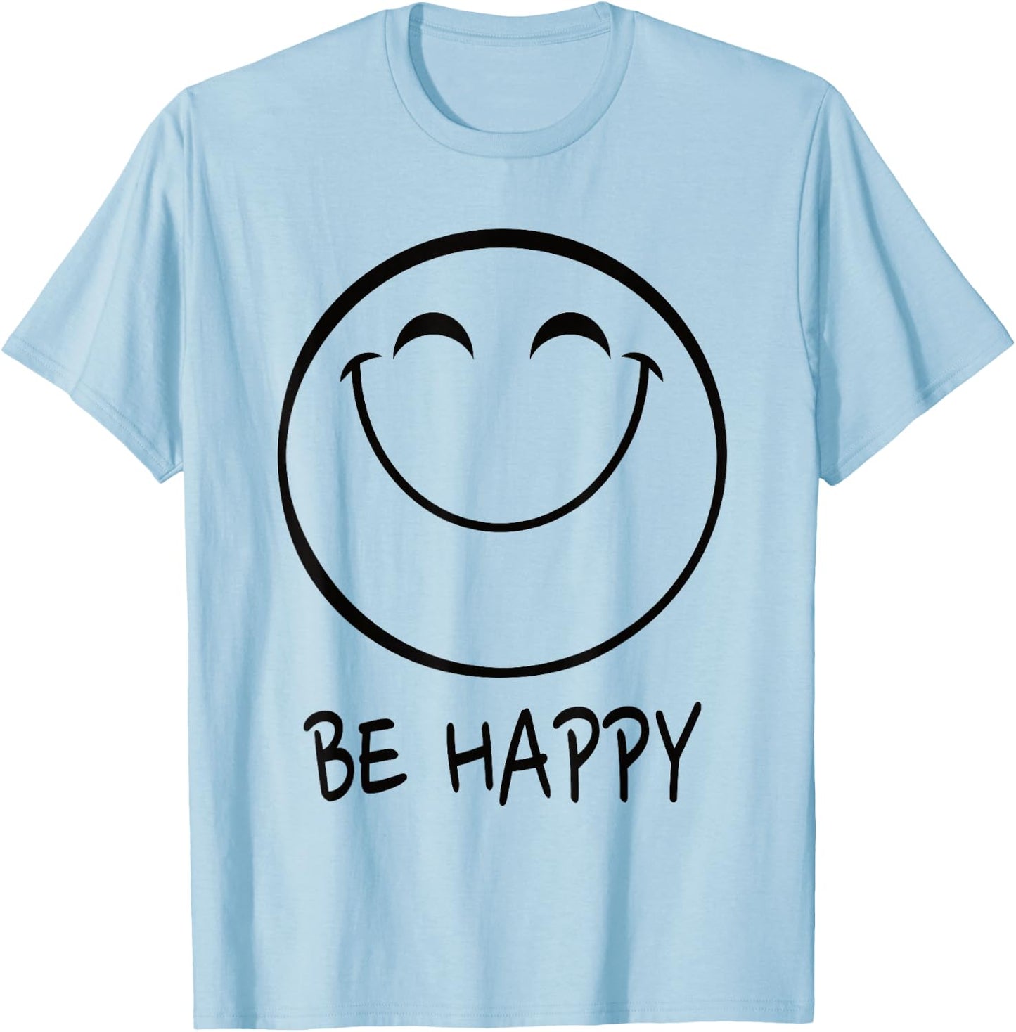 Be Happy Smile Face Happy Smiling Face Positiv T-Shirt - T-Shirt | Light Blue