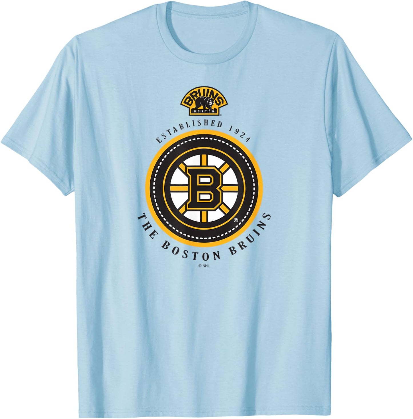 Boston Bruins Est 1924 Gray Officially Licensed T-Shirt - T-Shirt | Light Blue