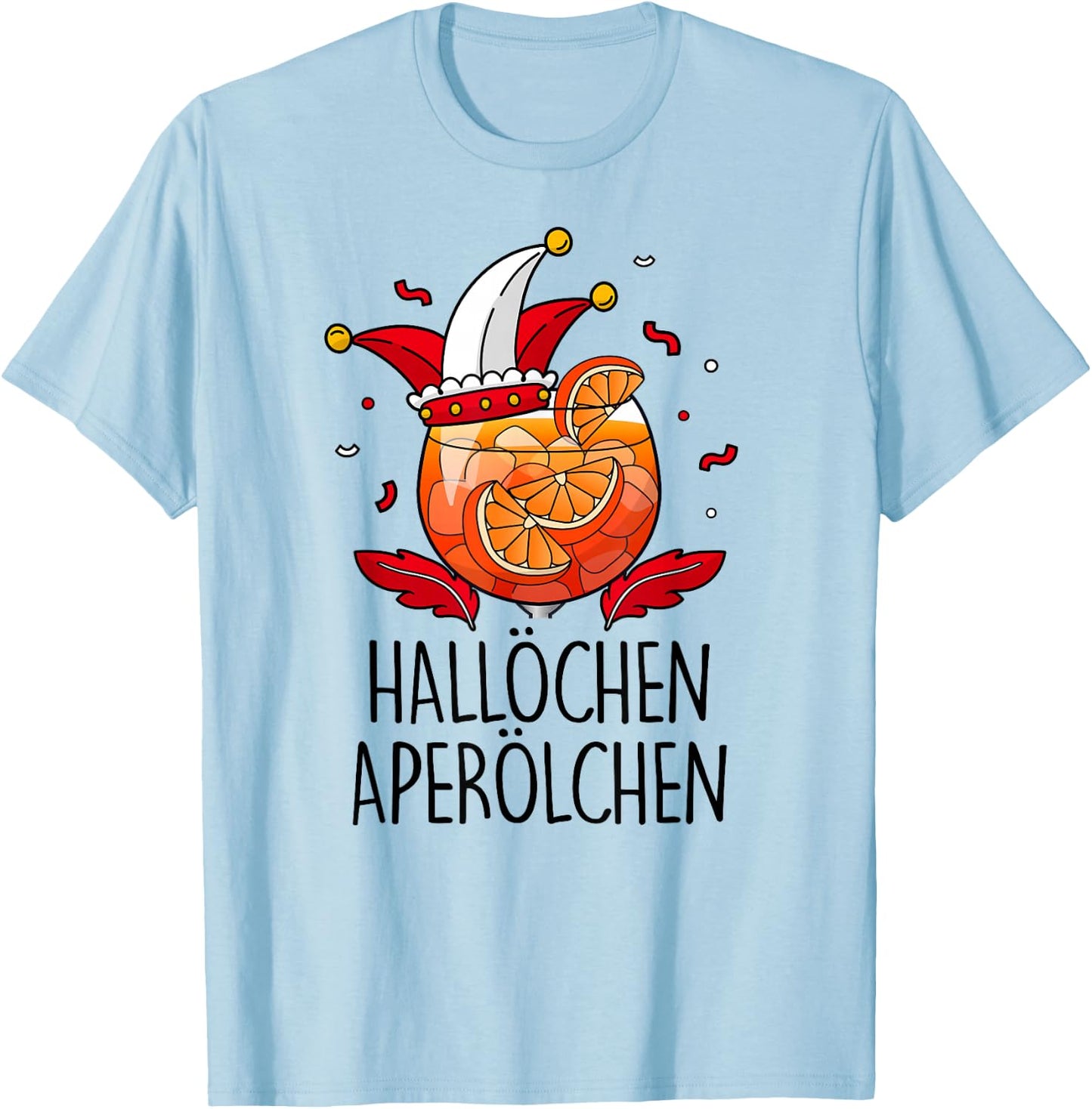 HALLÖCHEN APERÖLCHEN X Köln Carnival Fancy Dress Spray Costume , White T-Shirt - T-Shirt | Light Blue