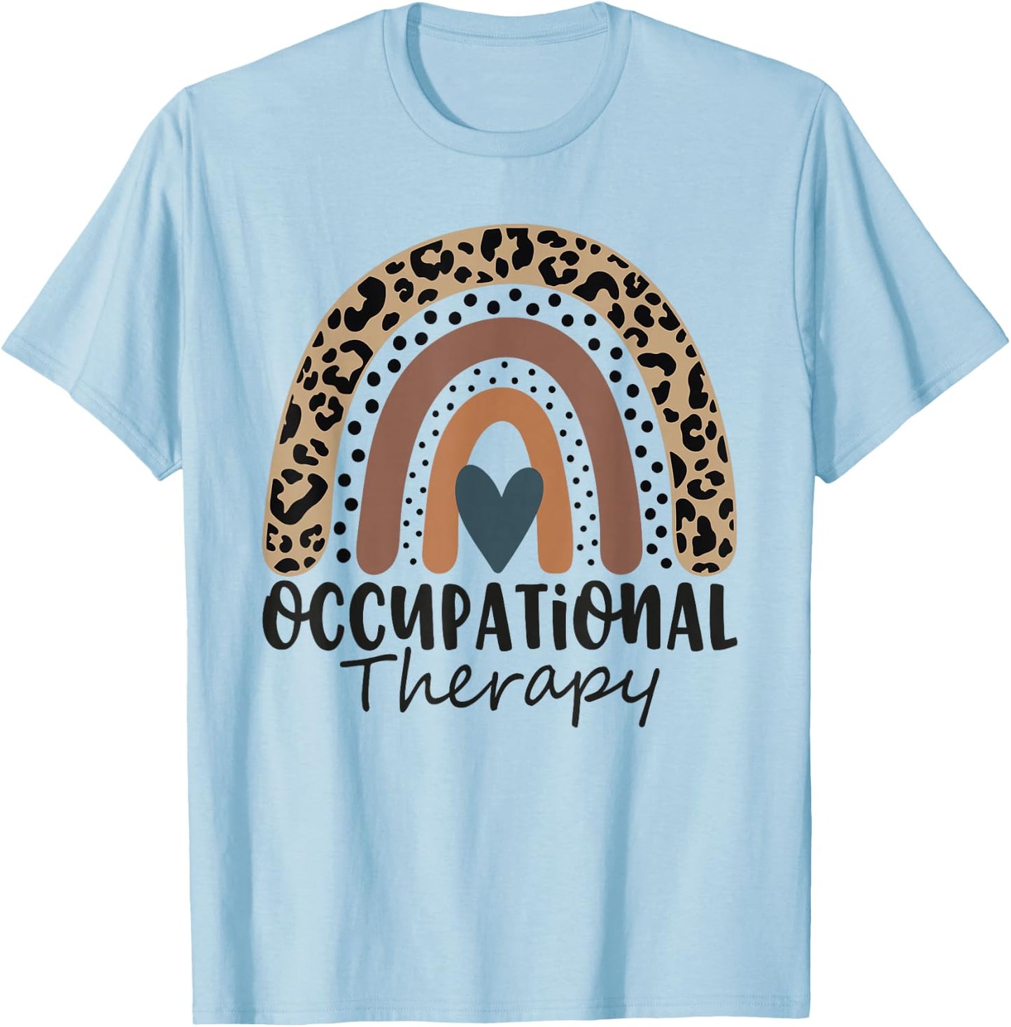 Occupational Therapy -OT Therapist OT Month Leopard Rainbow T-Shirt - T-Shirt | Light Blue