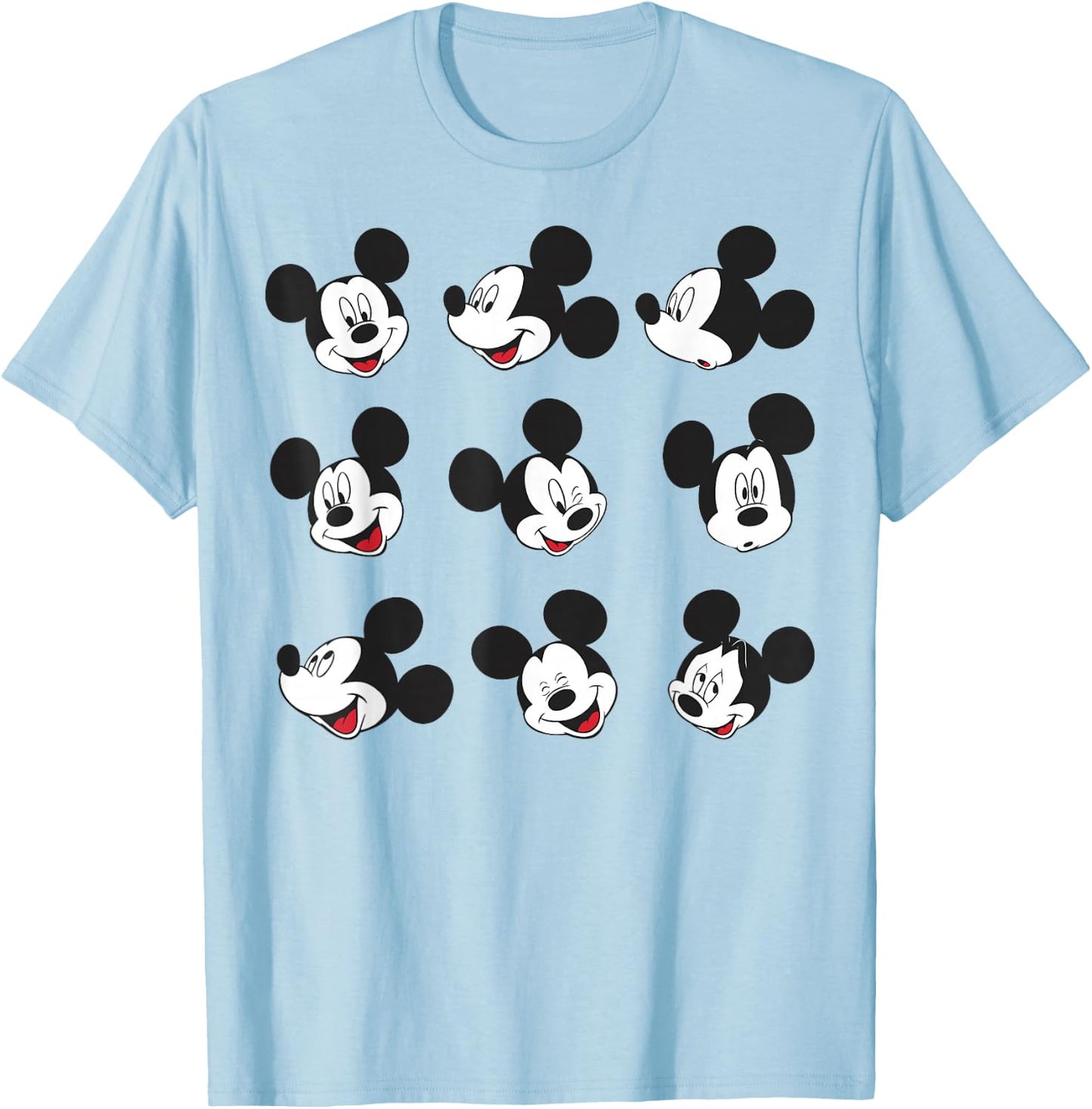 Disney Mickey And Friends Mickey Mouse Faces Grid T-Shirt - T-Shirt | Light Blue
