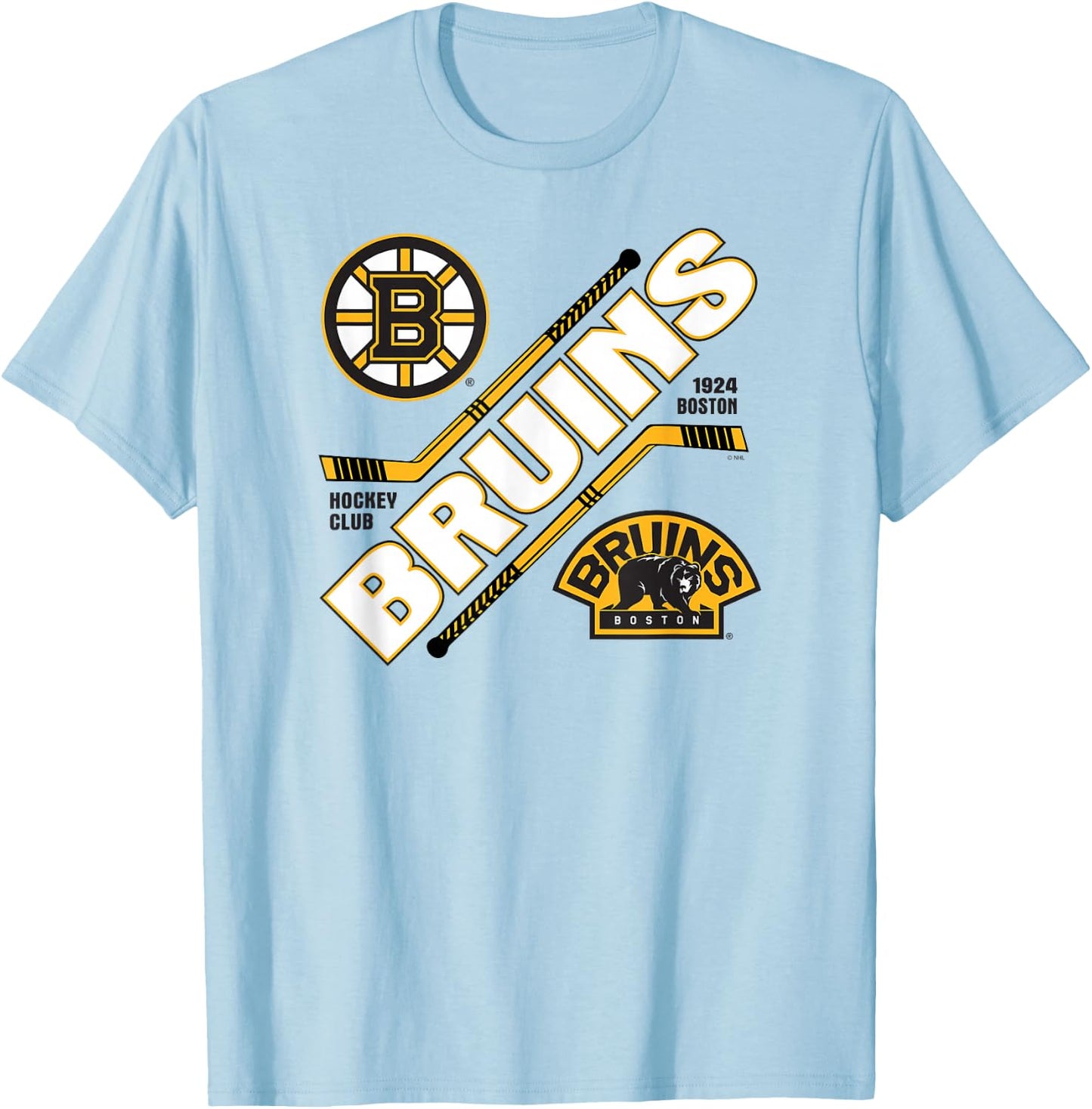 Boston Bruins Force Gray Officially Licensed T-Shirt - T-Shirt | Light Blue