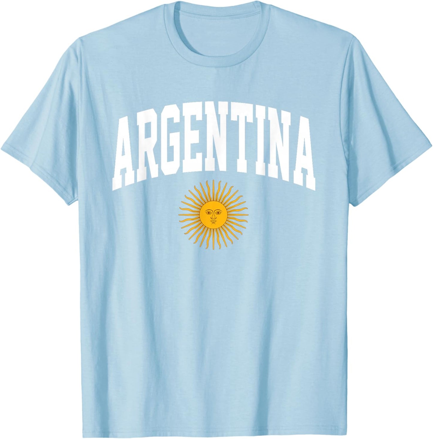 Argentina Flag National Pride Graphic Sports Fans Support T-Shirt - T-Shirt | Light Blue