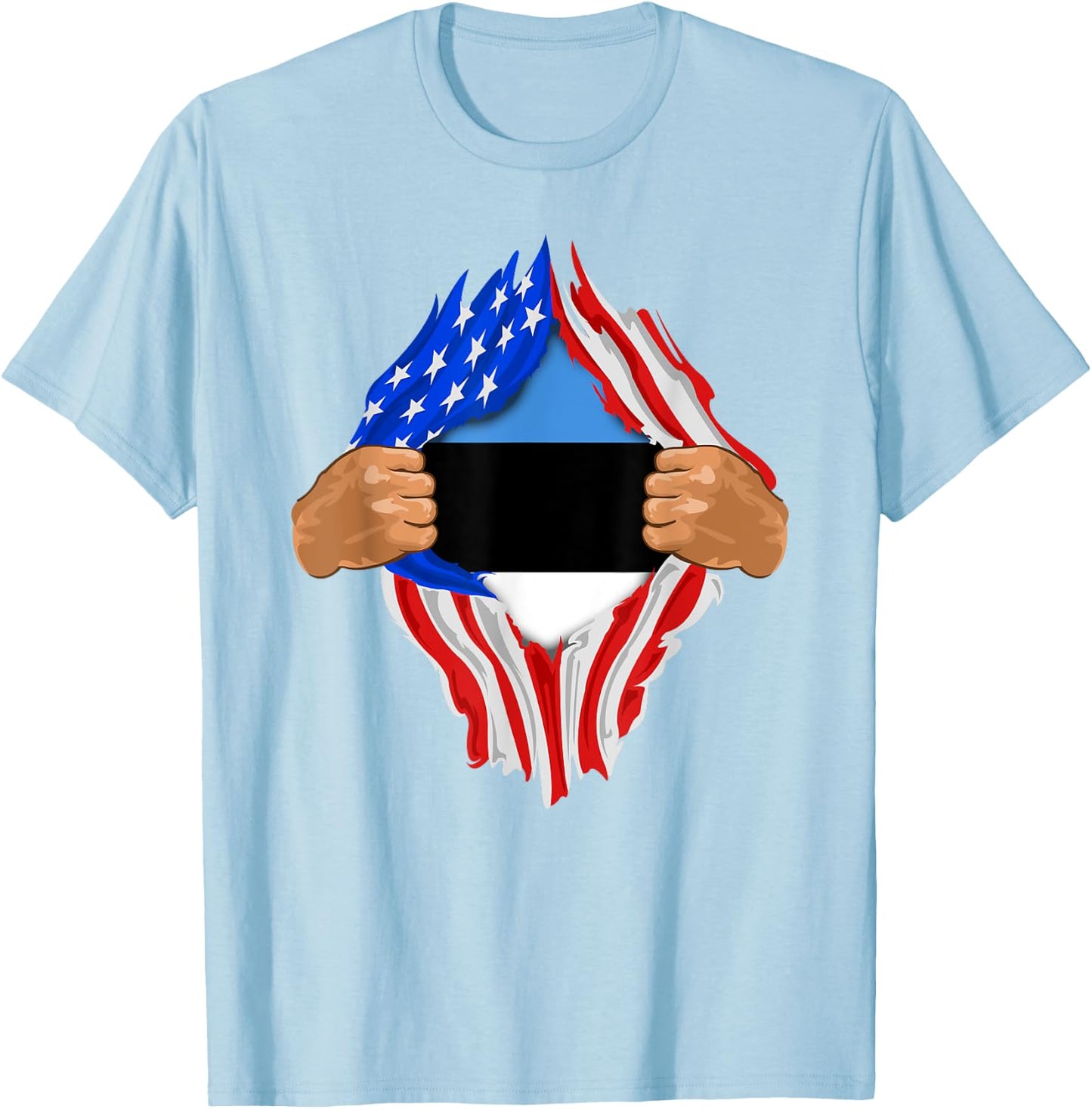 Estonian Blood Inside Me | Estonia Flag Gift T-Shirt - T-Shirt | Light Blue