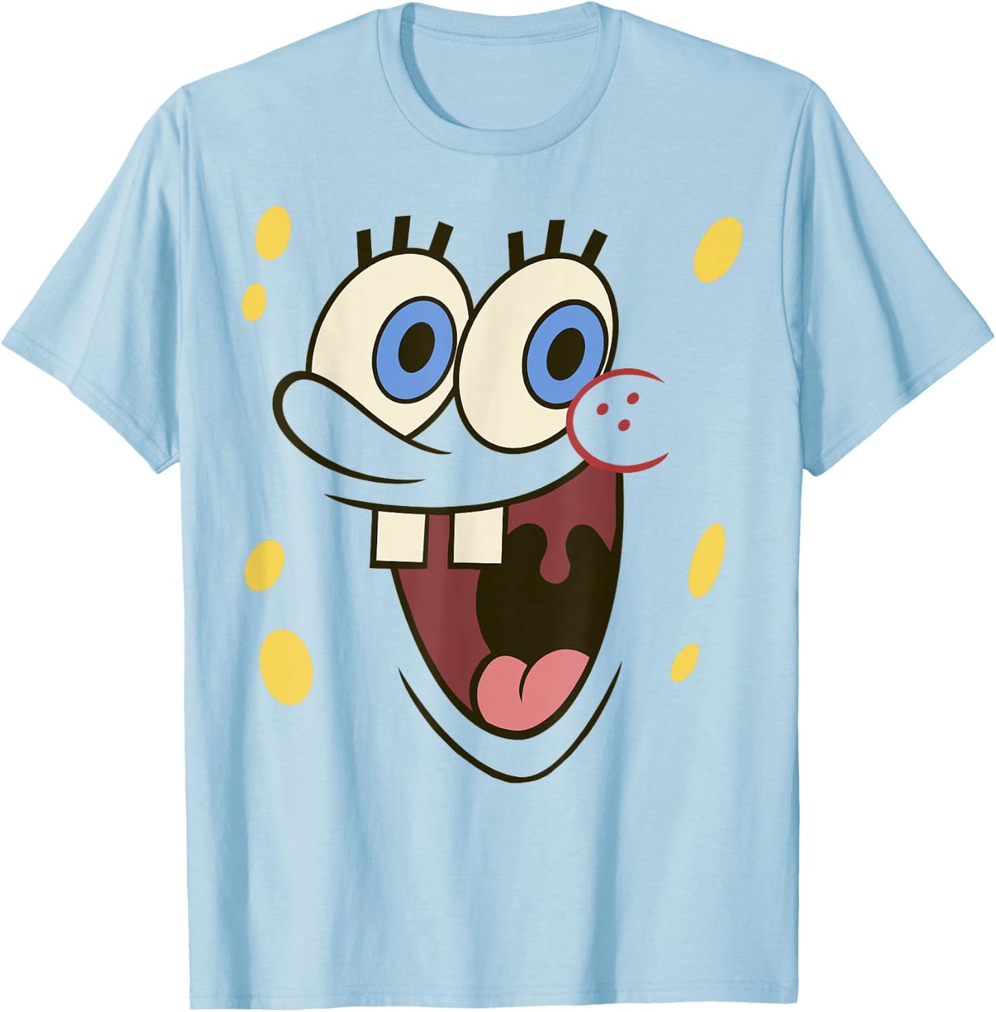 Spongebob Squarepants Excited Big Face T-Shirt - T-Shirt | Light Blue