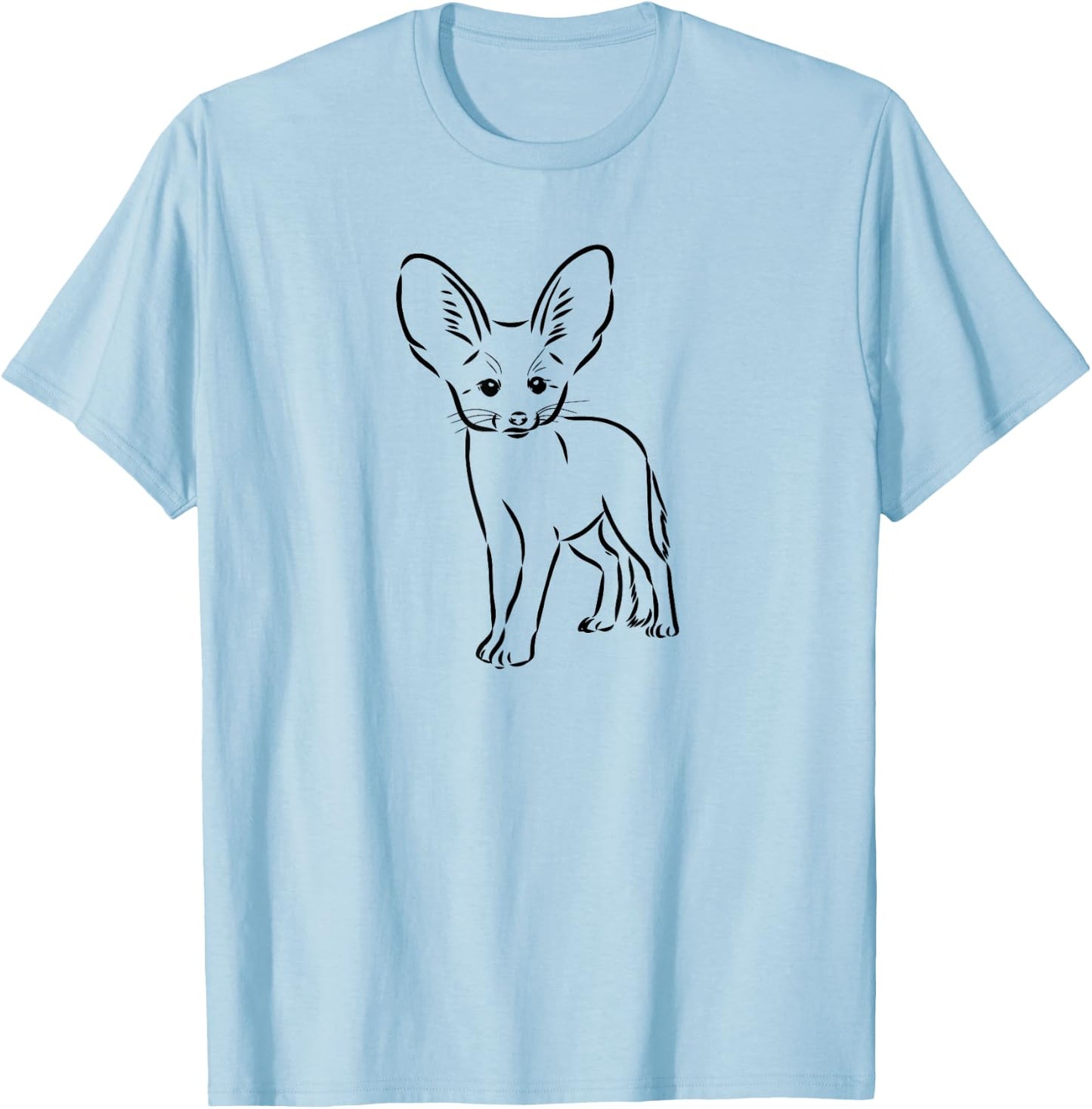 Kids Cute Animal Logo Art Lover Fennec Fox T-Shirt - T-Shirt | Light Blue