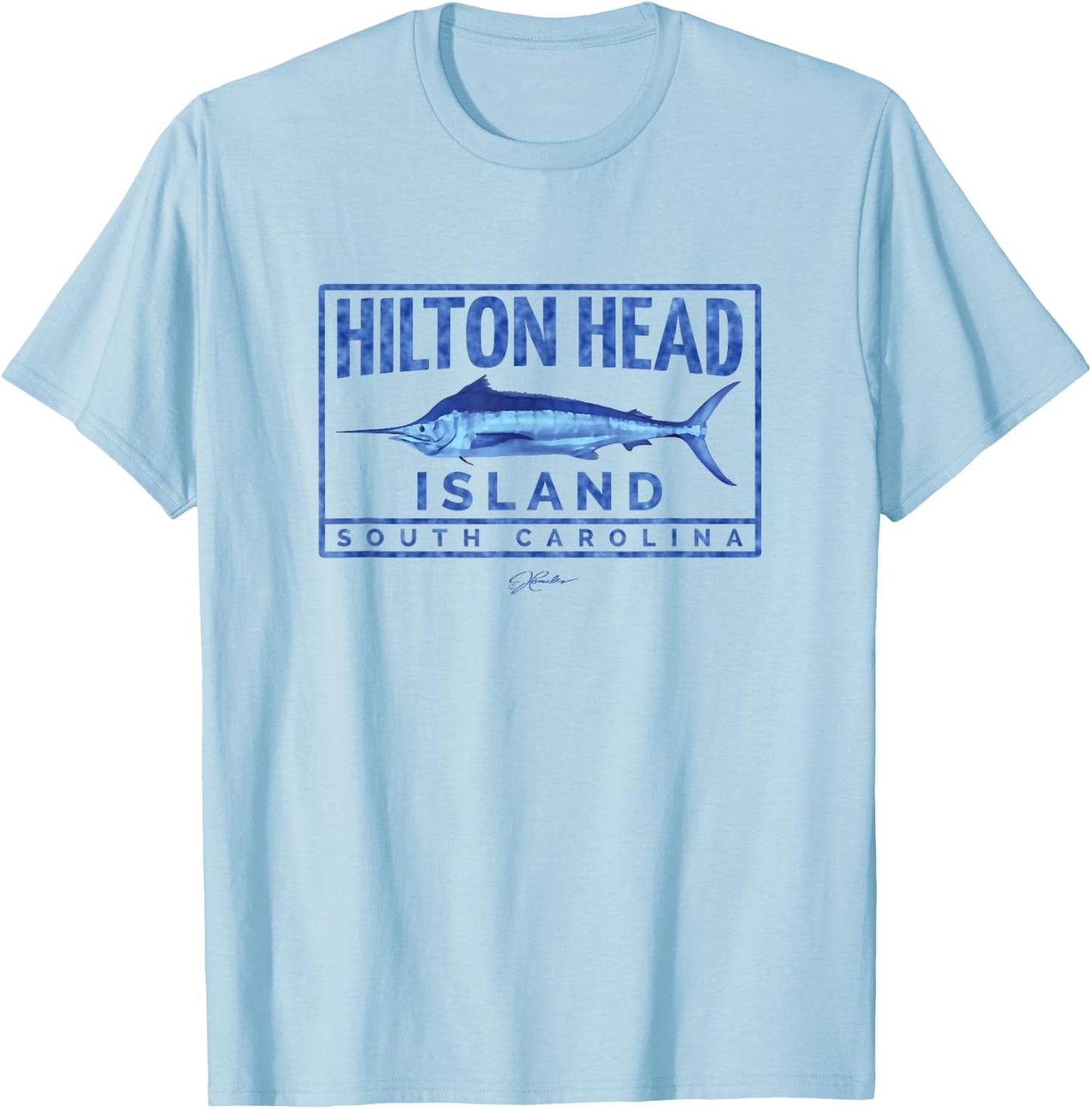 JCombs: Hilton Head Island, SC, Blue Marlin T-Shirt - T-Shirt | Light Blue