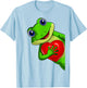 Frog Women's Girls' Children's Frog , Green T-Shirt - T-Shirt | Light Blue