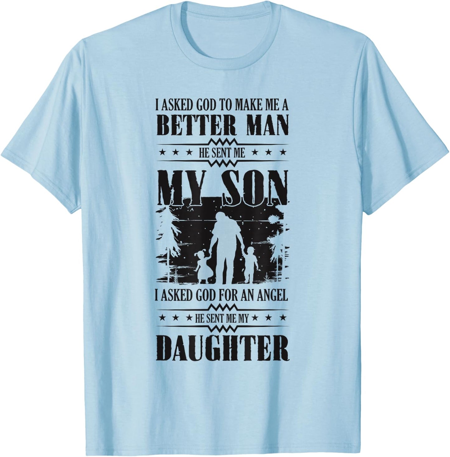 Dad Of Boy And Girl Dad Of Both T-Shirt - T-Shirt | Light Blue