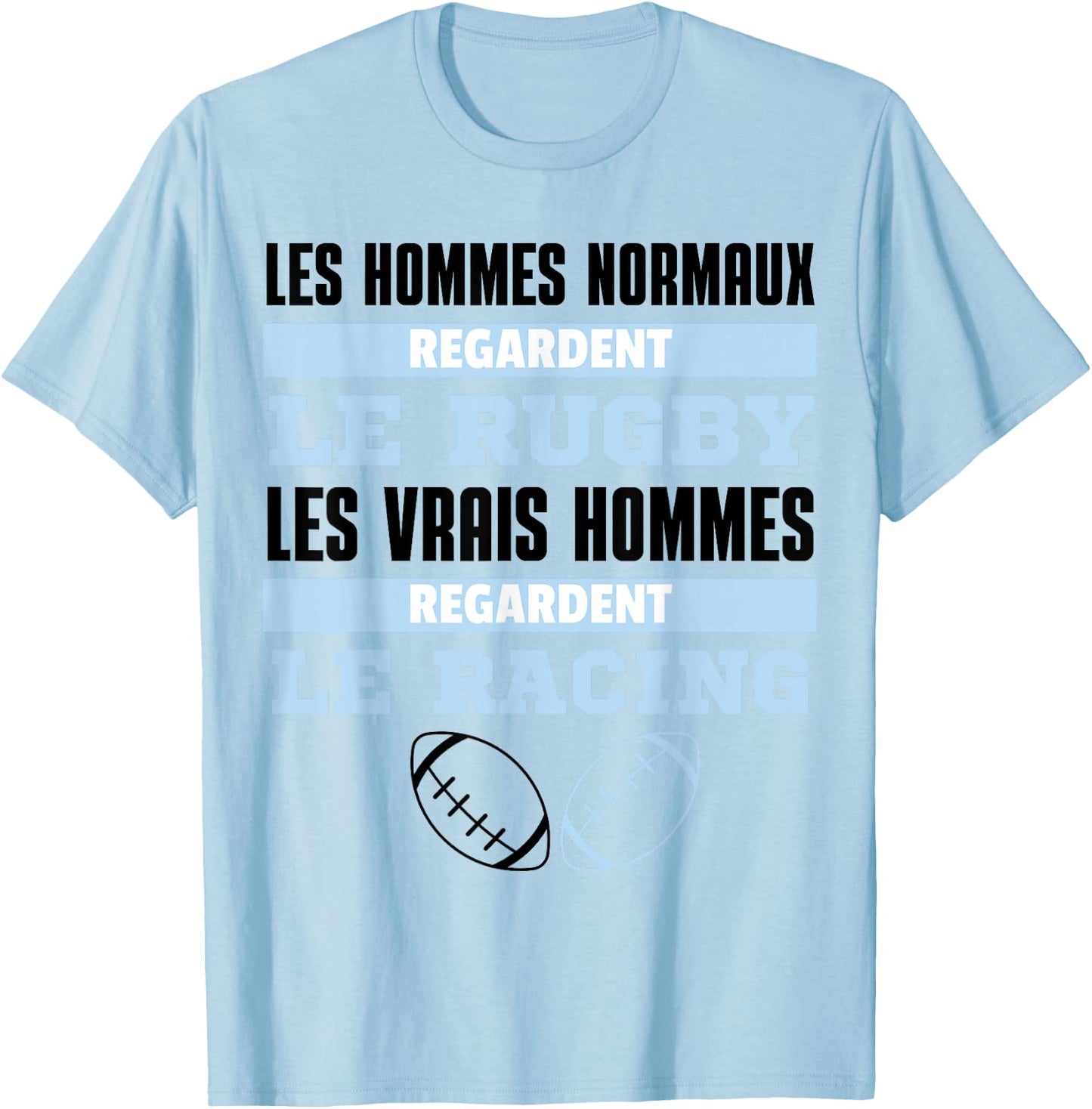 Supporter Rugby Racing Gift Humour , white, S T-Shirt - T-Shirt | Light Blue