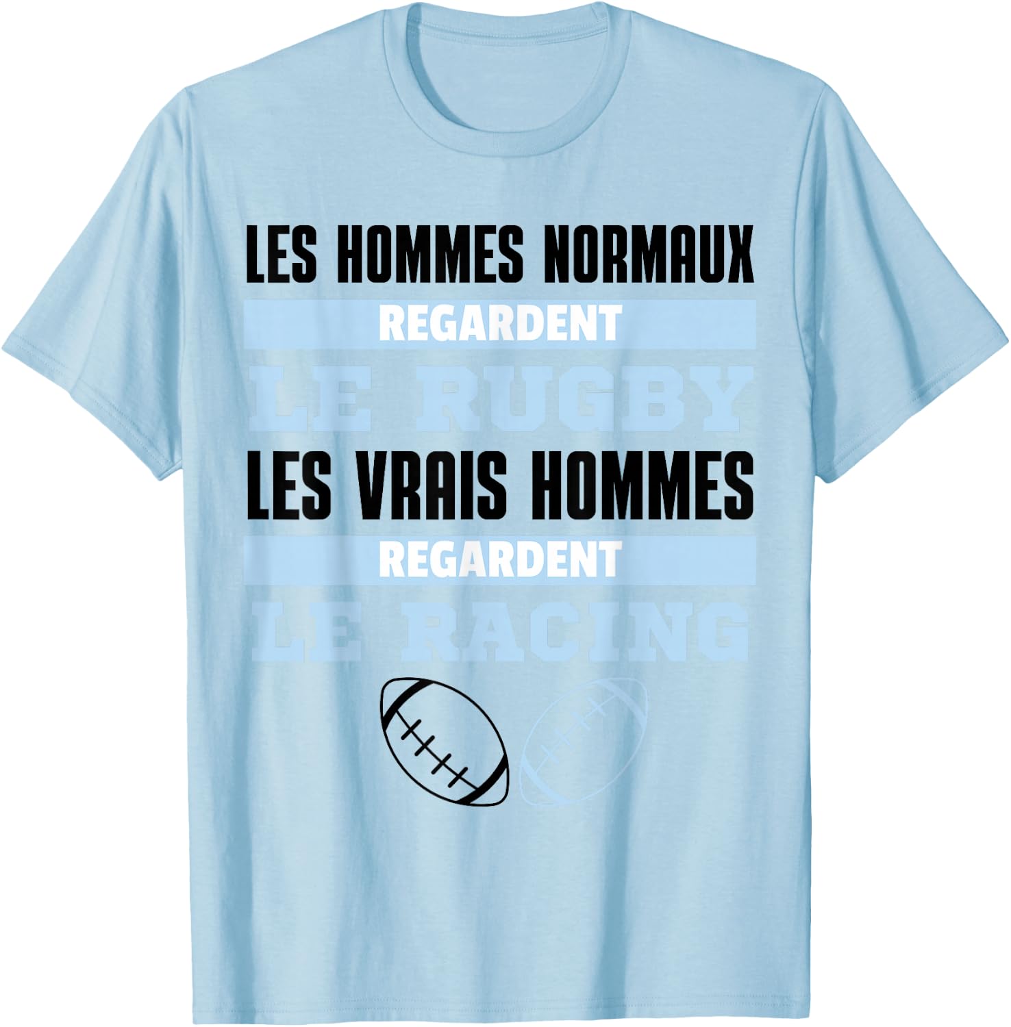 Supporter Rugby Racing Gift Humour , white, S T-Shirt - T-Shirt | Light Blue