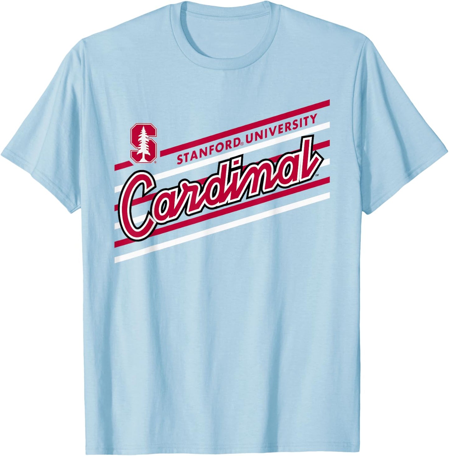 Stanford Cardinal Retro Performer Gray Officially Licensed T-Shirt - T-Shirt | Light Blue