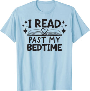 I Read Past My Bedtime T-Shirt - T-Shirt | Light Blue