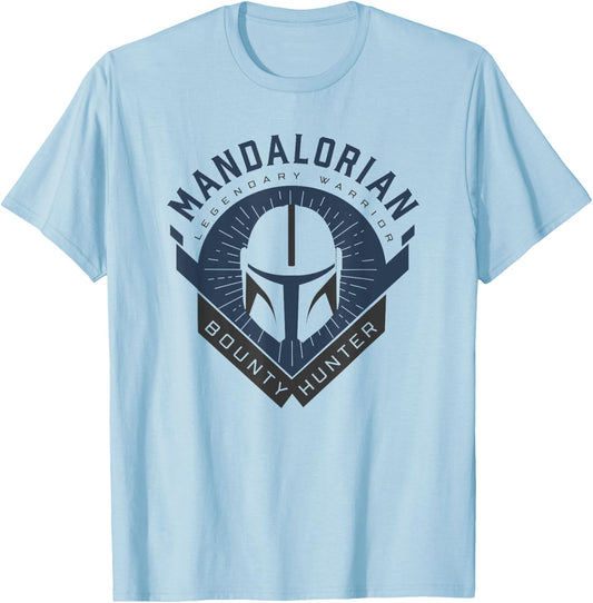 Star Wars Mandalorian Bounty Hunter T-Shirt - T-Shirt | Light Blue